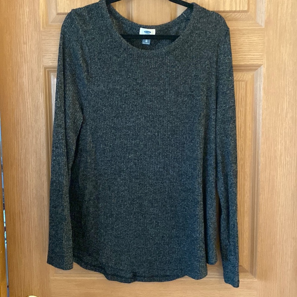 Old Navy Basic, Black-Gray, Long Sleeve Top